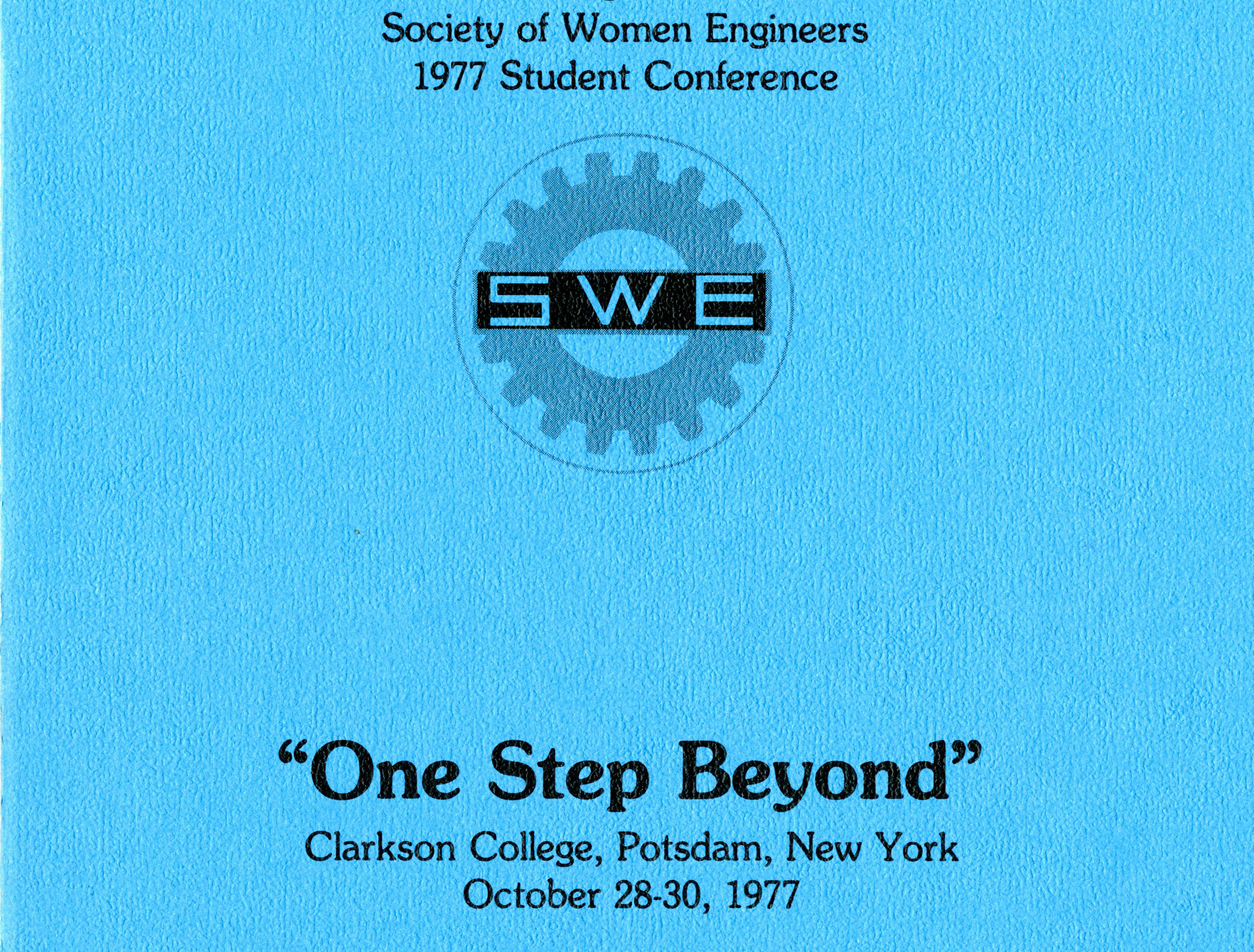 A pamphlet cover from the SWE Regional Conference held at Clarkson, 1977
