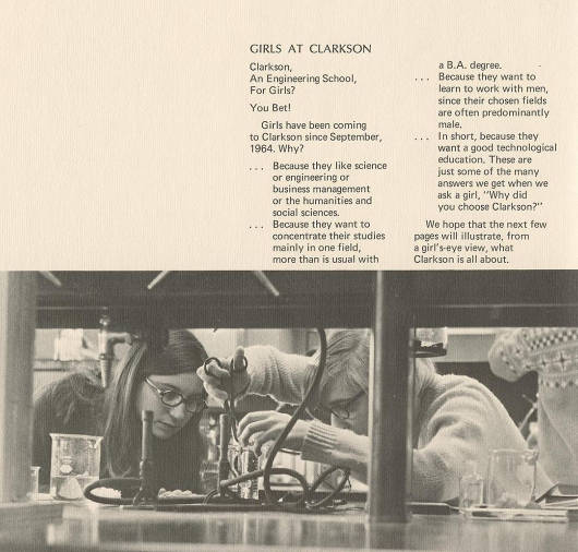 From <i>The Girls at Clarkson,</i> a 1971 promotional pamphlet