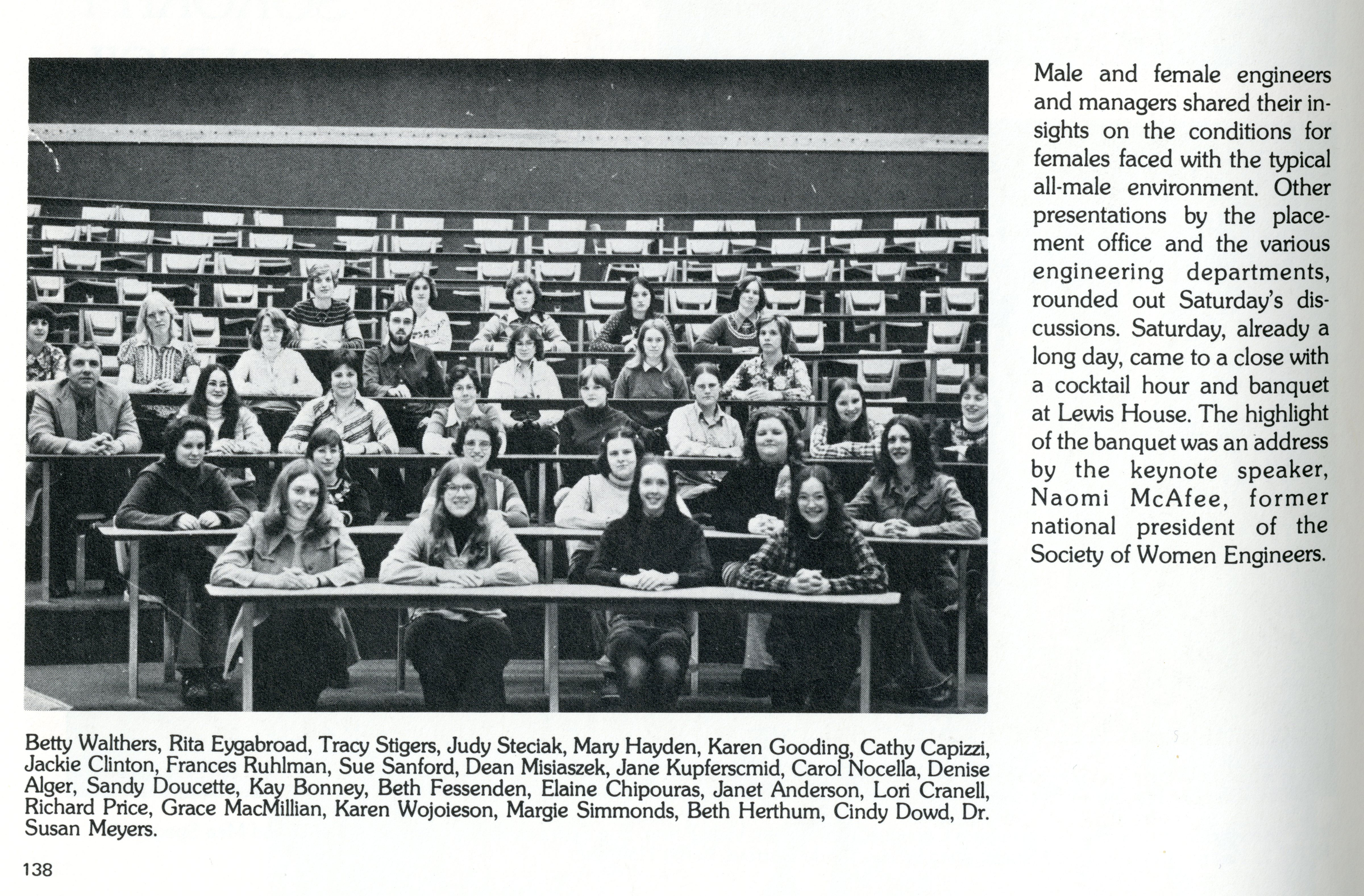 From Clarkson’s yearbook, 1977, when Clarkson hosted the SWE regional conference